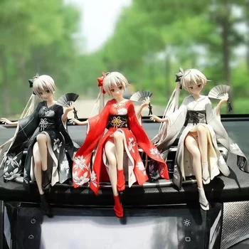 Yosuga No Sora Anime Veiksmų Skaičiai Sora Kasugano 3 Modeliai Kimono Ventiliatorius Sėdi Laikysena, Automobilių Apdailos PVC Kolekcijos Modelis Lėlės