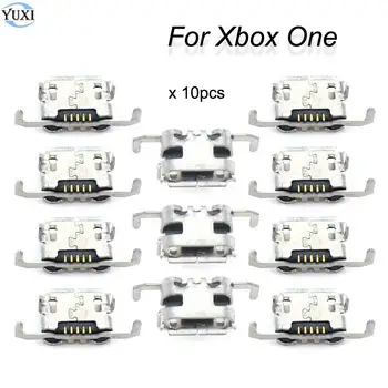 YuXi 10vnt/daug Mikro USB Lizdą Elektros Įkrovimo lizdas kištukinis Lizdas Mokestis Jungtis Dock For Xbox Vienas Valdytojas