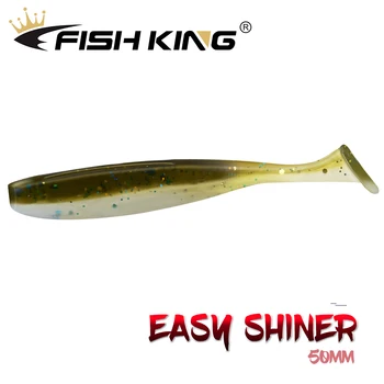 ŽUVŲ KARALIUS Easy Shiner Žvejybos Masalas 20pcs/pak 50mm/1.1 g Wobblers Karpių Žvejybos Minkštas Jaukų, Silikono, Dirbtinių dviejų Spalvų Masalai